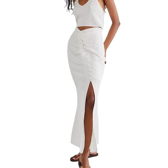 NWT Significant Other Camilla Maxi Skirt Size 10 Linen Slit Mermaid Beachy $198 - Picture 1 of 9